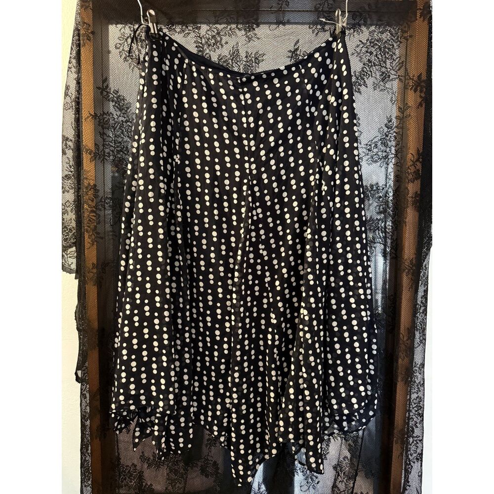 Dressbarn Black & White Polka Dot Asymmetrical Skirt Size 12